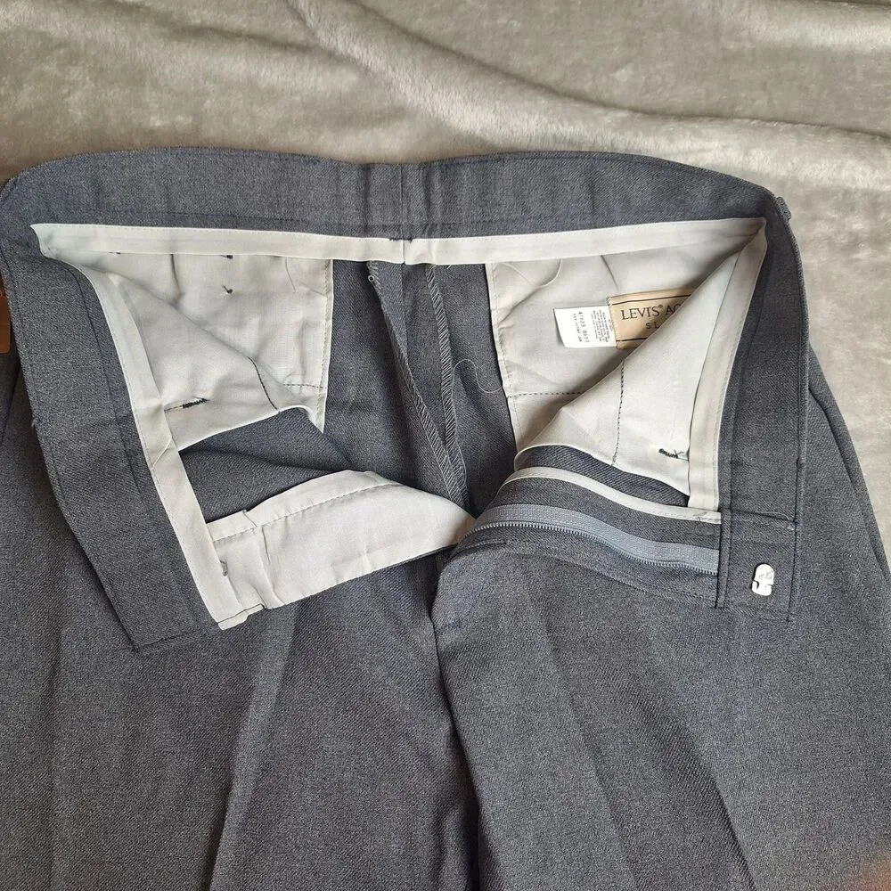 Vtg 1985 Levis Action Slacks Pants Mens 33x34 Gray NWT Deadstock Model 47633